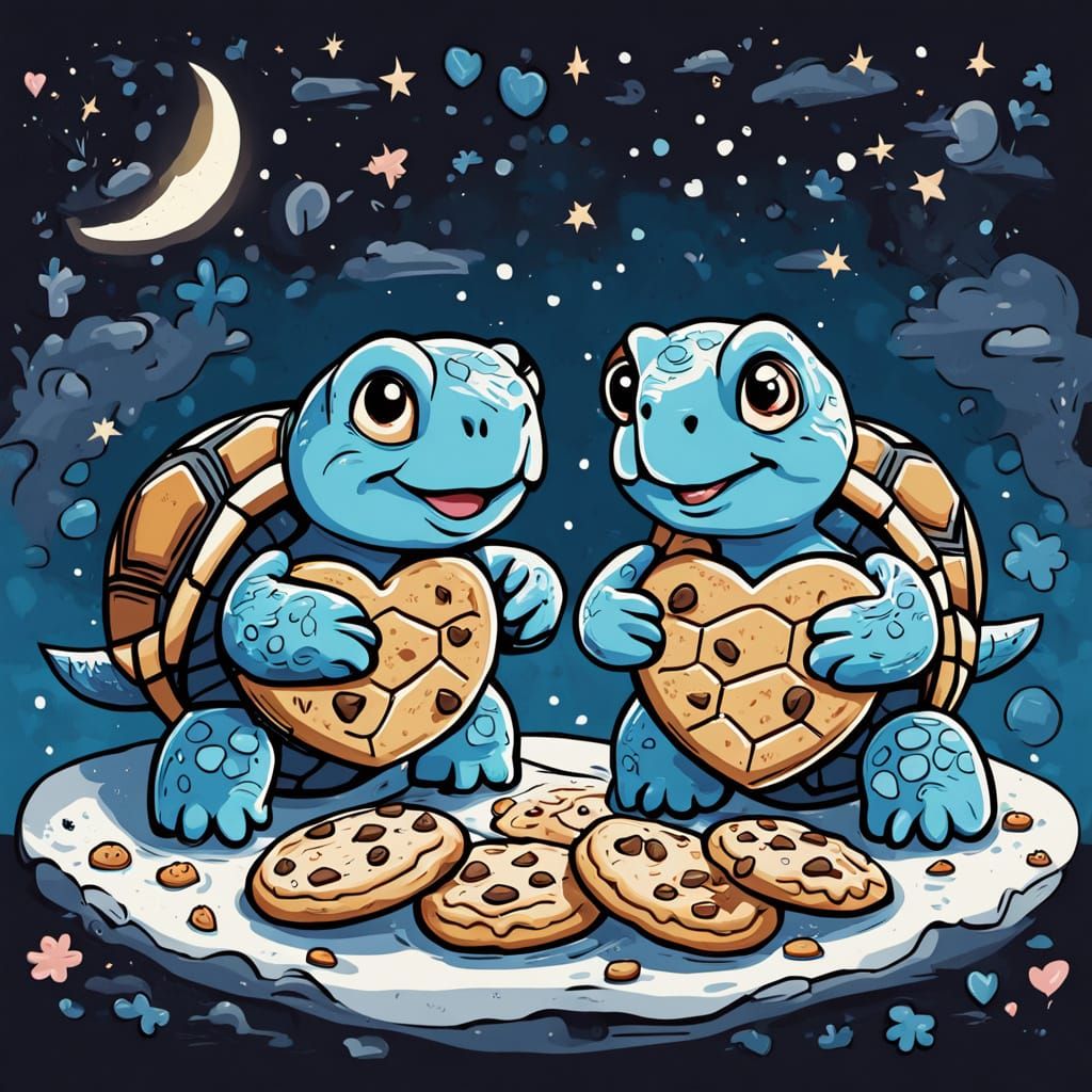 A mischievous turtle couple  by @Danmok
