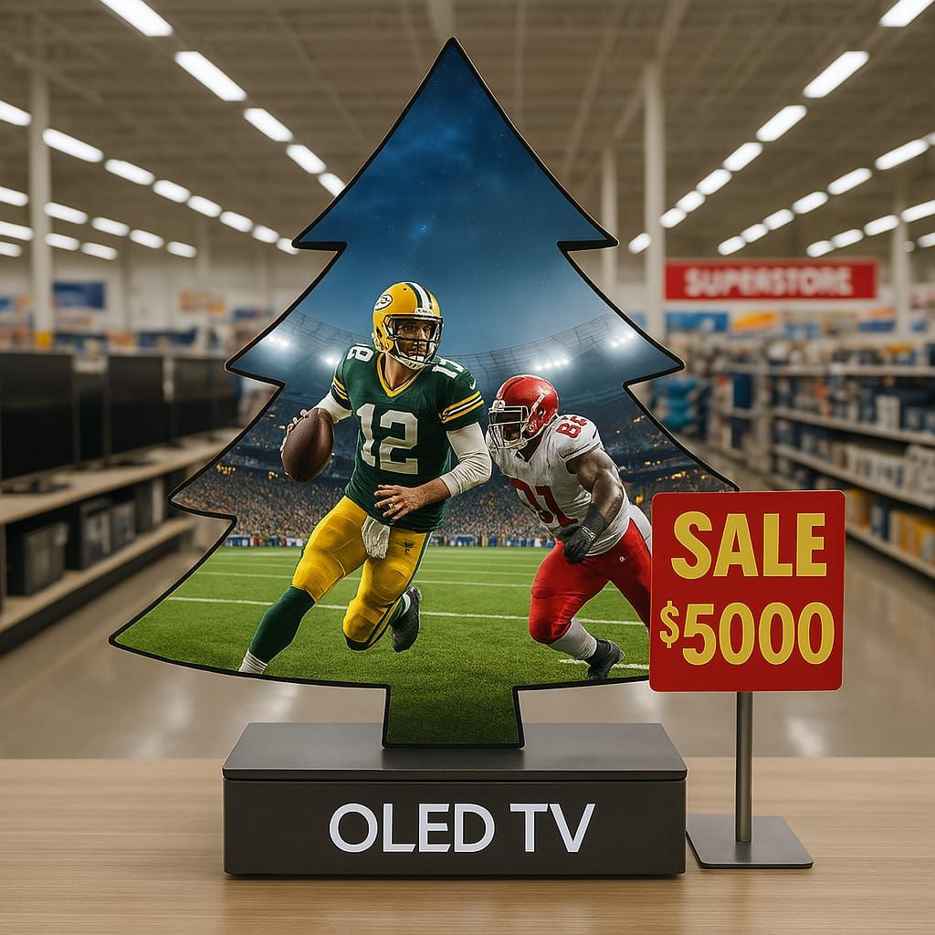 TV shaped like a Christmas tree 🎄