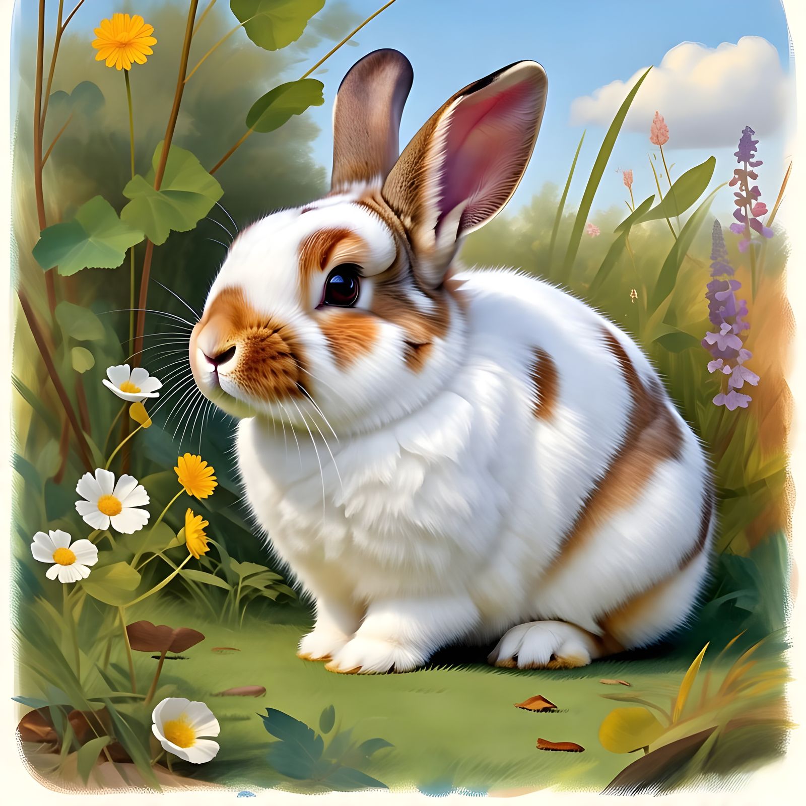 Bunny In Flower Haven