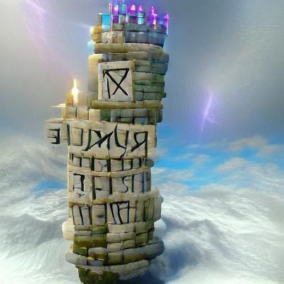 Realistic Magical Runic Tower