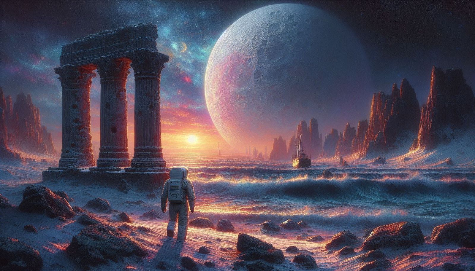 Astronaut Explorer Lunar Sea