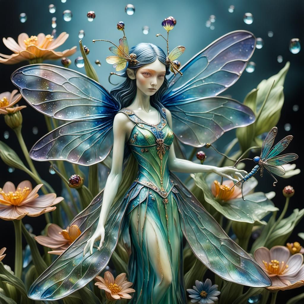 Hyper-realistic, high-detailed, lifesized glass sculpture. M...