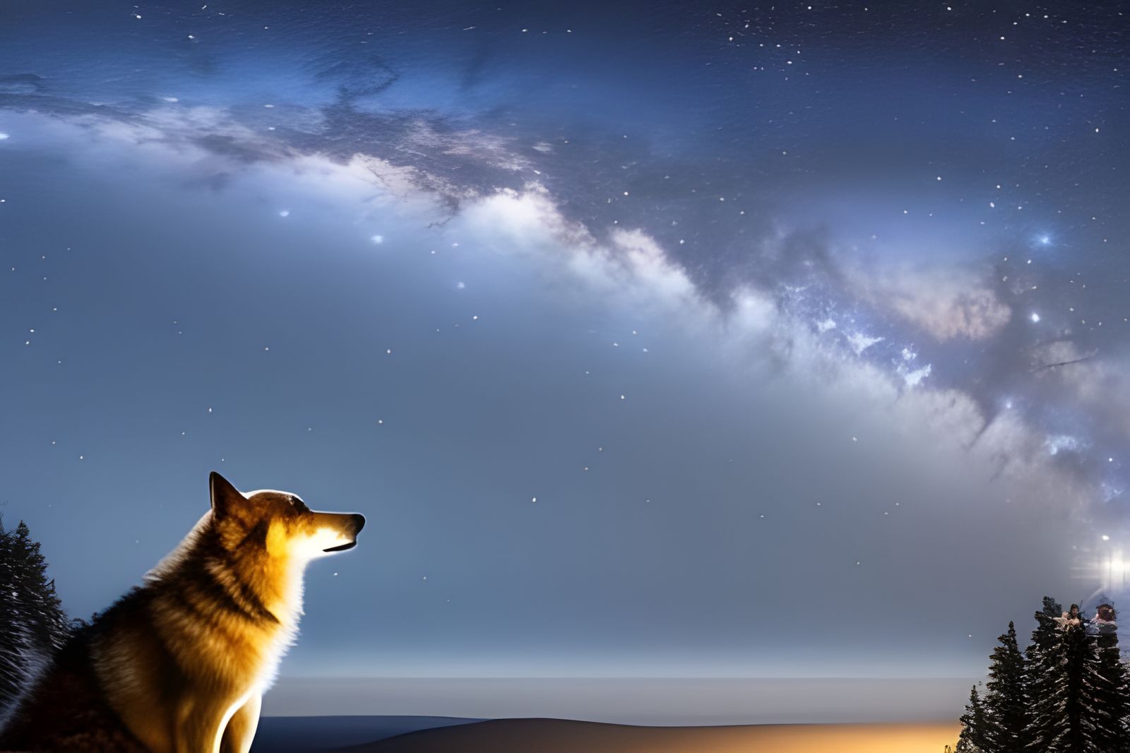 The wolf and the starry sky