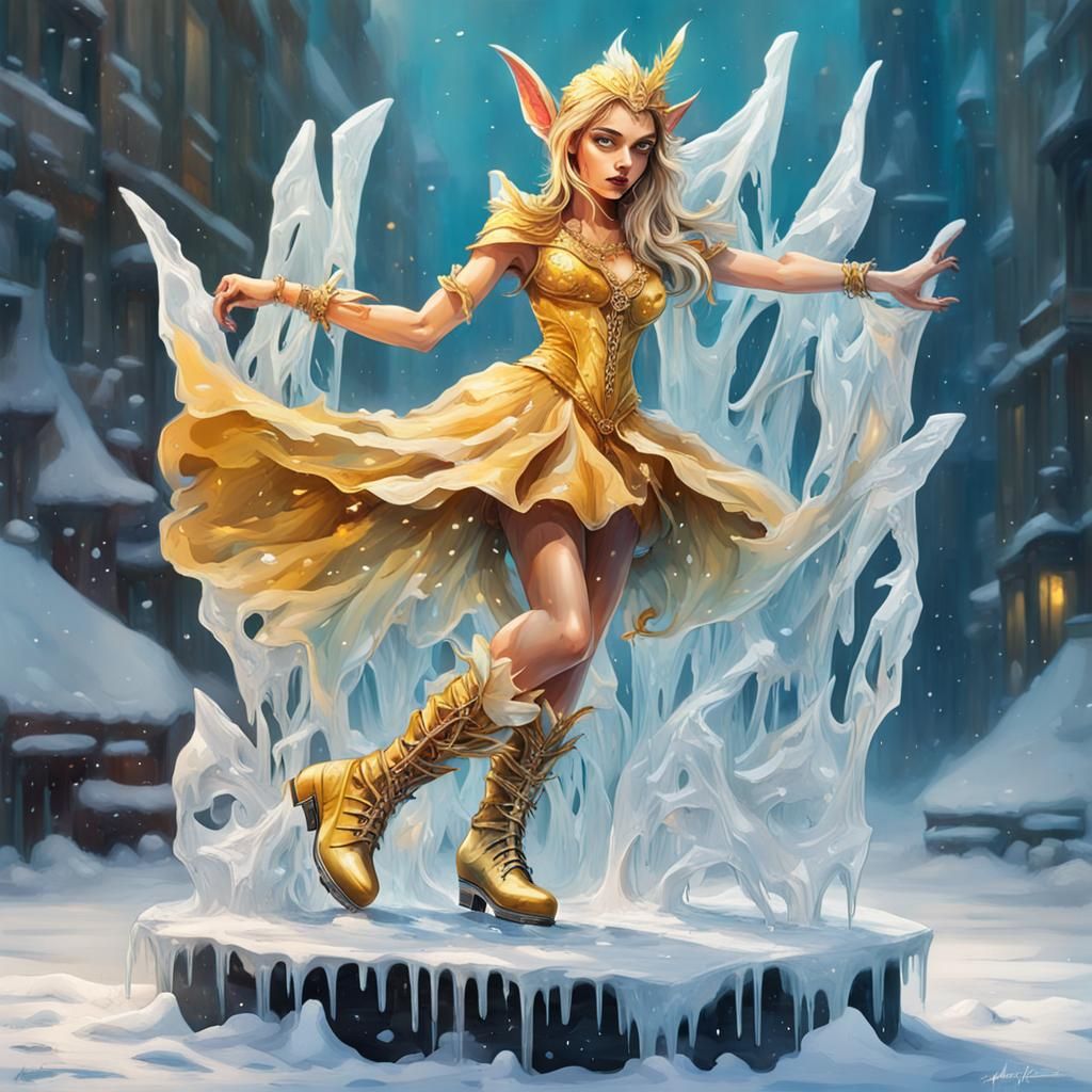 aginative scenes featuring fantastical ice sculpture of a my...