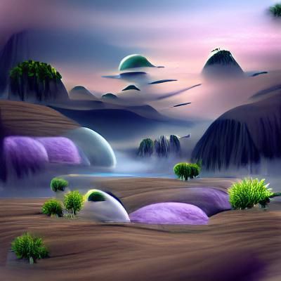 Serene and Tranquil alien landscape