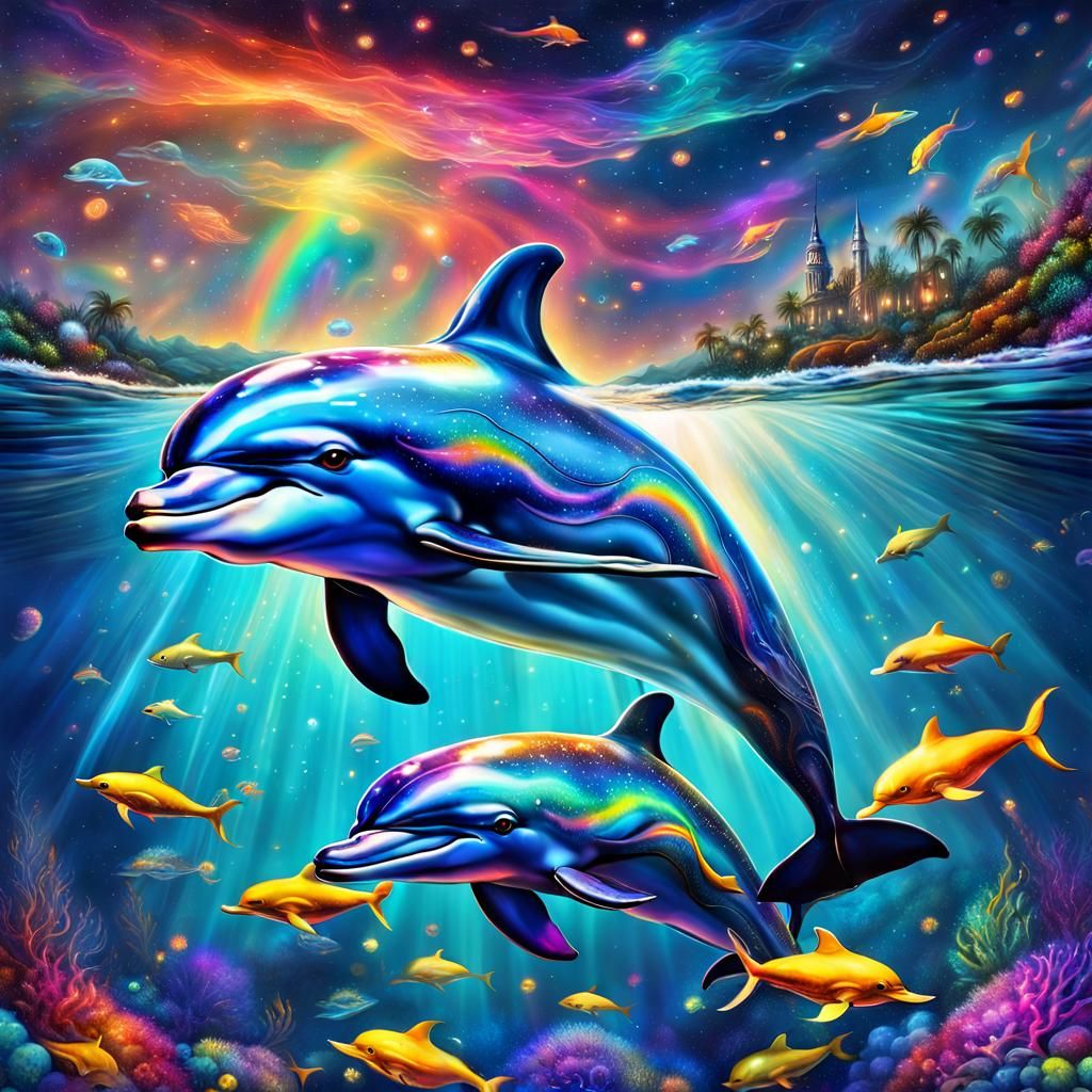 Happy dolphin world