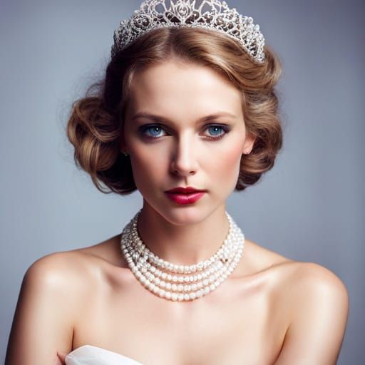 Perfect pearls in a tiara