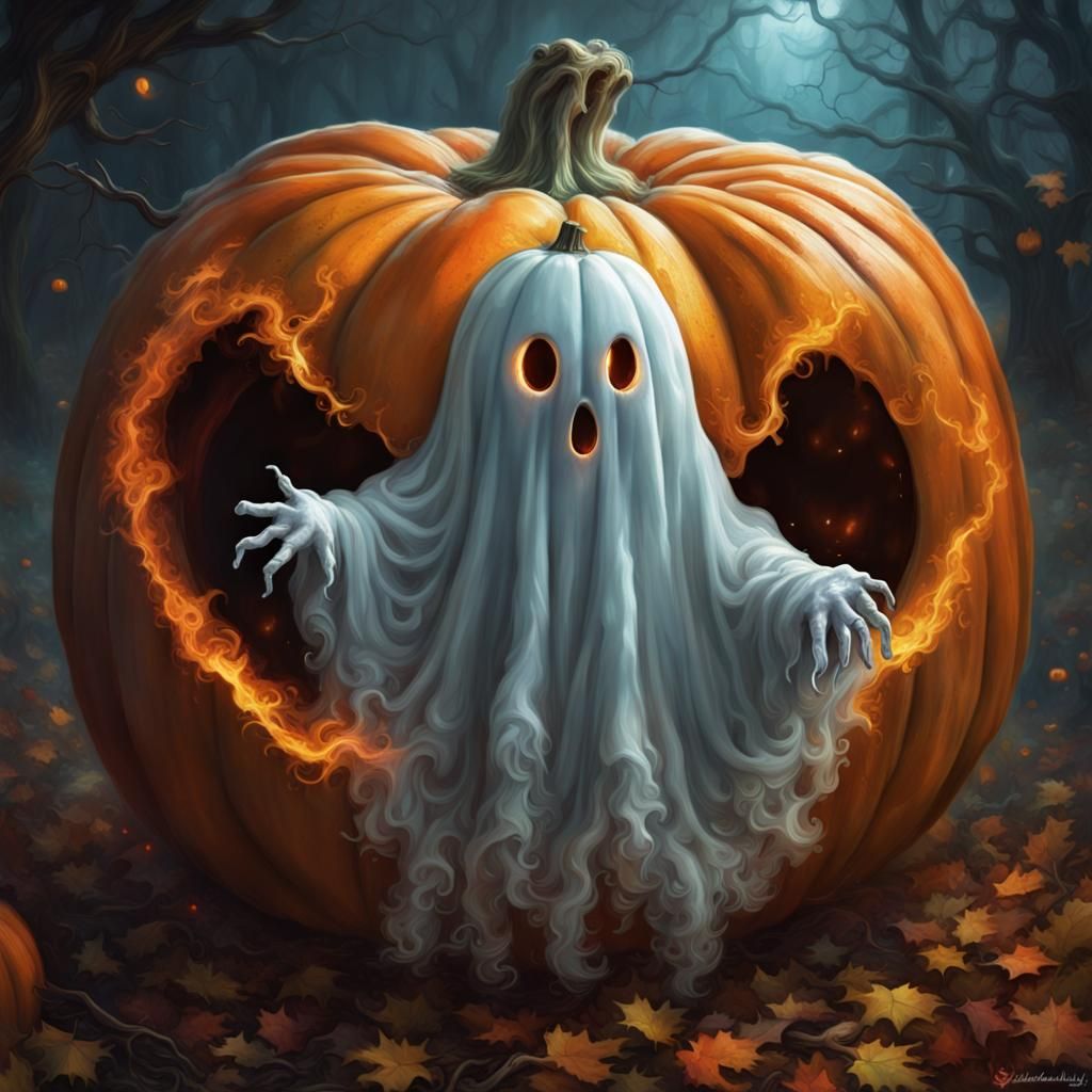 Pumpkin and ghost