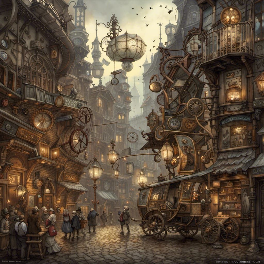 Steampunk Arts District - SDXL 1.0 - AI Generated Artwork - NightCafe ...