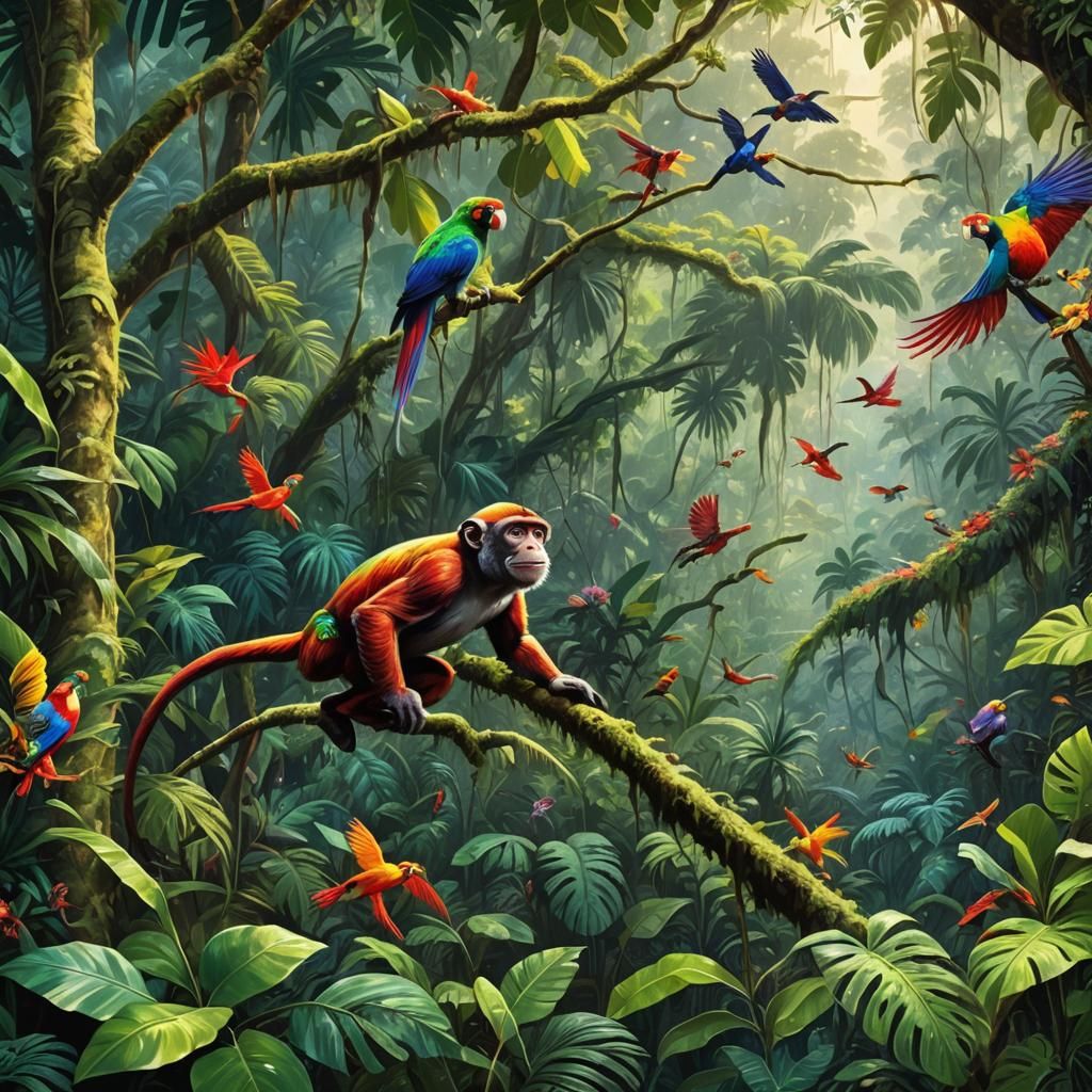 monkey in the rainforest