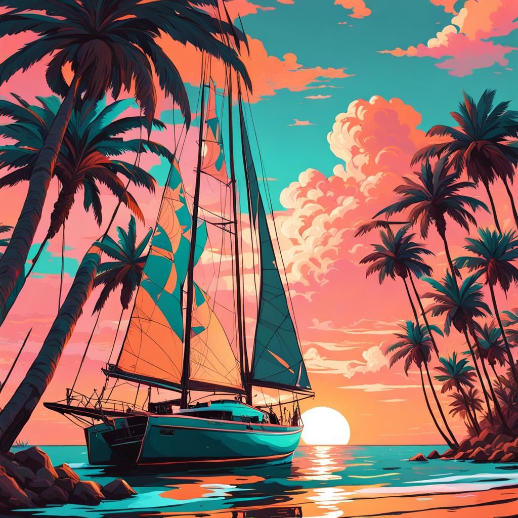 Sailboat at sunset