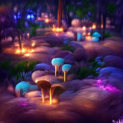 ethereal mushroom forest