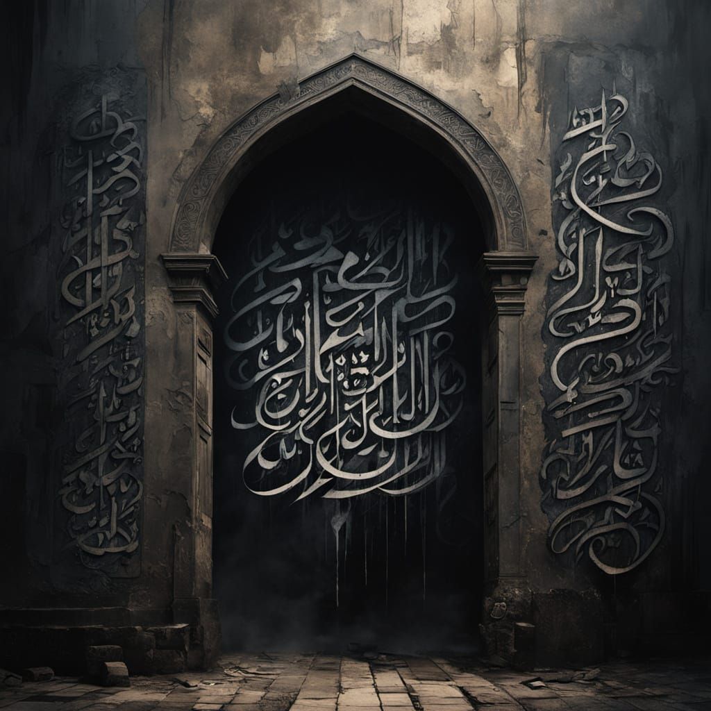 معنى الحياة simple arabic calligraphy wall smudge