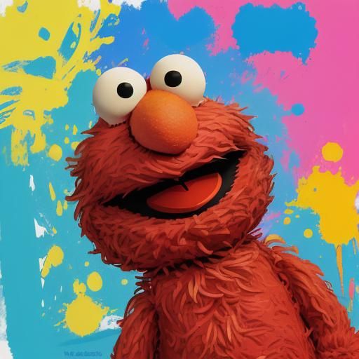 Elmo Is Happy - Ai Generated Artwork - Nightcafe Creator