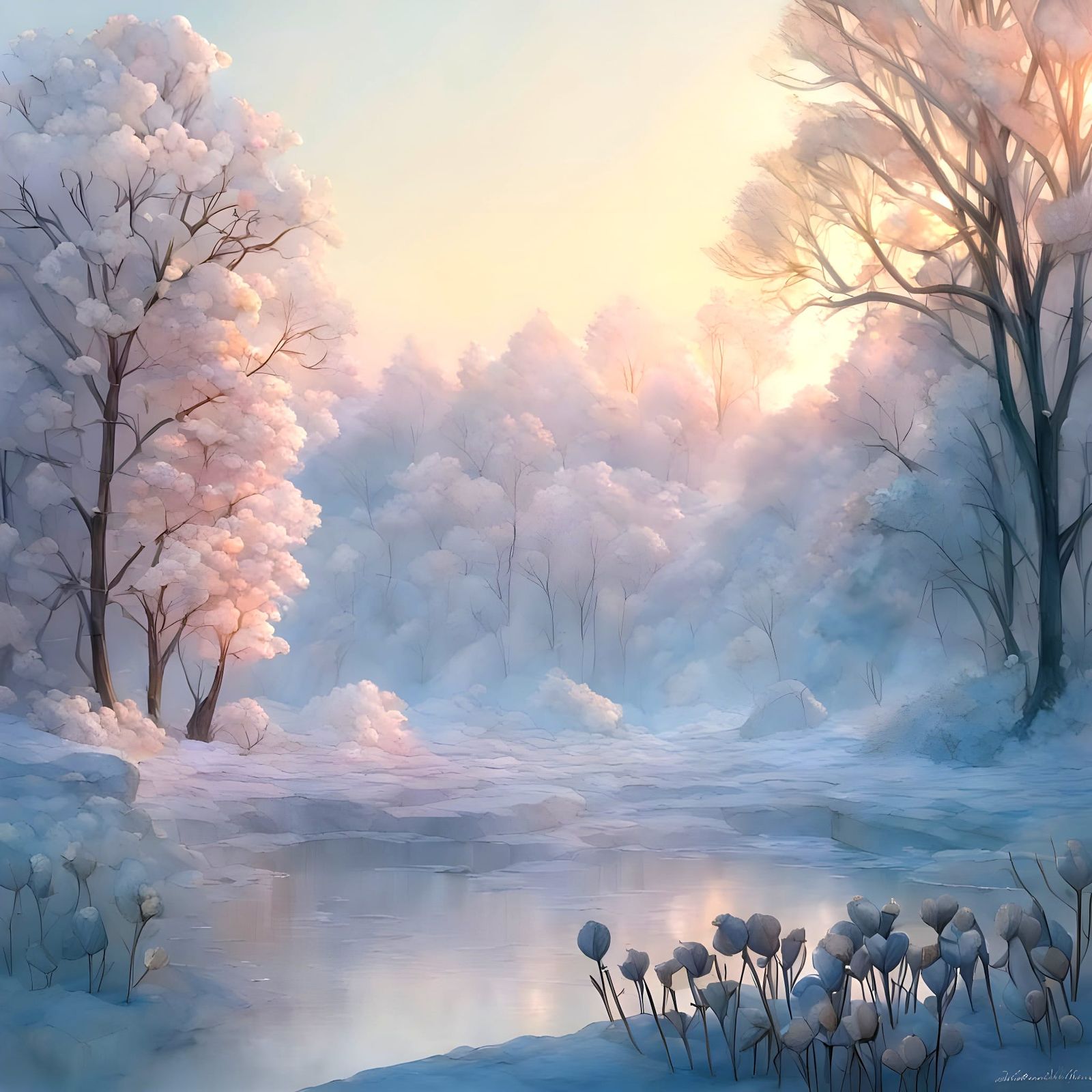 Lots of ice shaped into a flower garden with pastel tones.  by @posyrosie