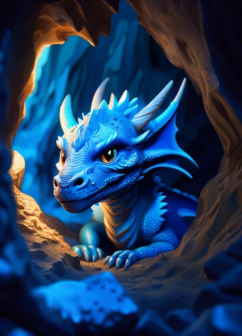 Cave Dragon - AI Generated Artwork - NightCafe Creator