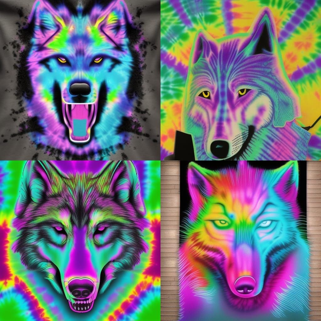 Tie Dye Wolf
