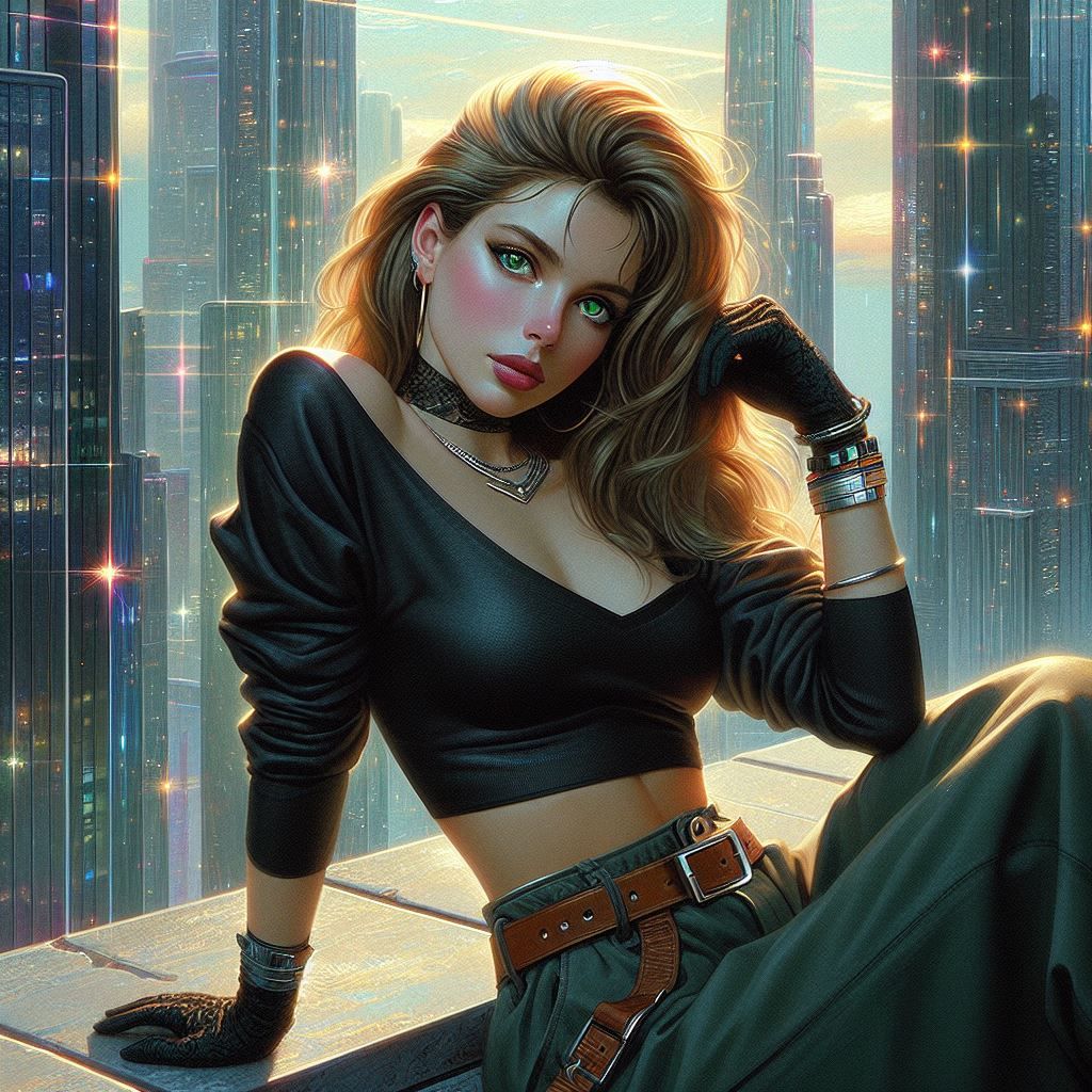 hajime sorayama retro 80s sci-fi futurism cyberpunk space Ki...