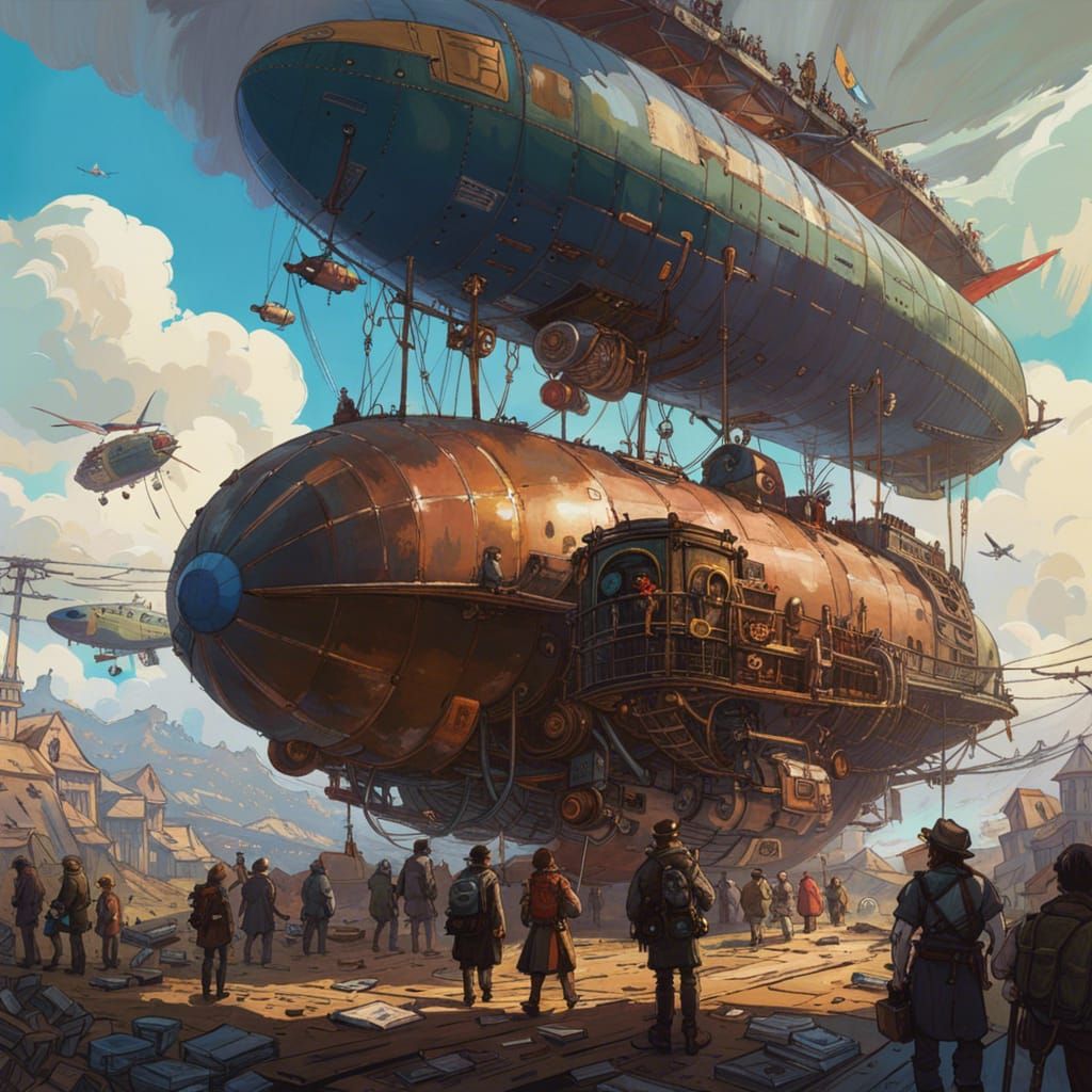 When Airships Ruled The Skies - Ai Generated Artwork - Nightcafe Creator