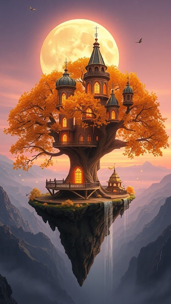 Surealism Tree Castle   by @EpicReal AI