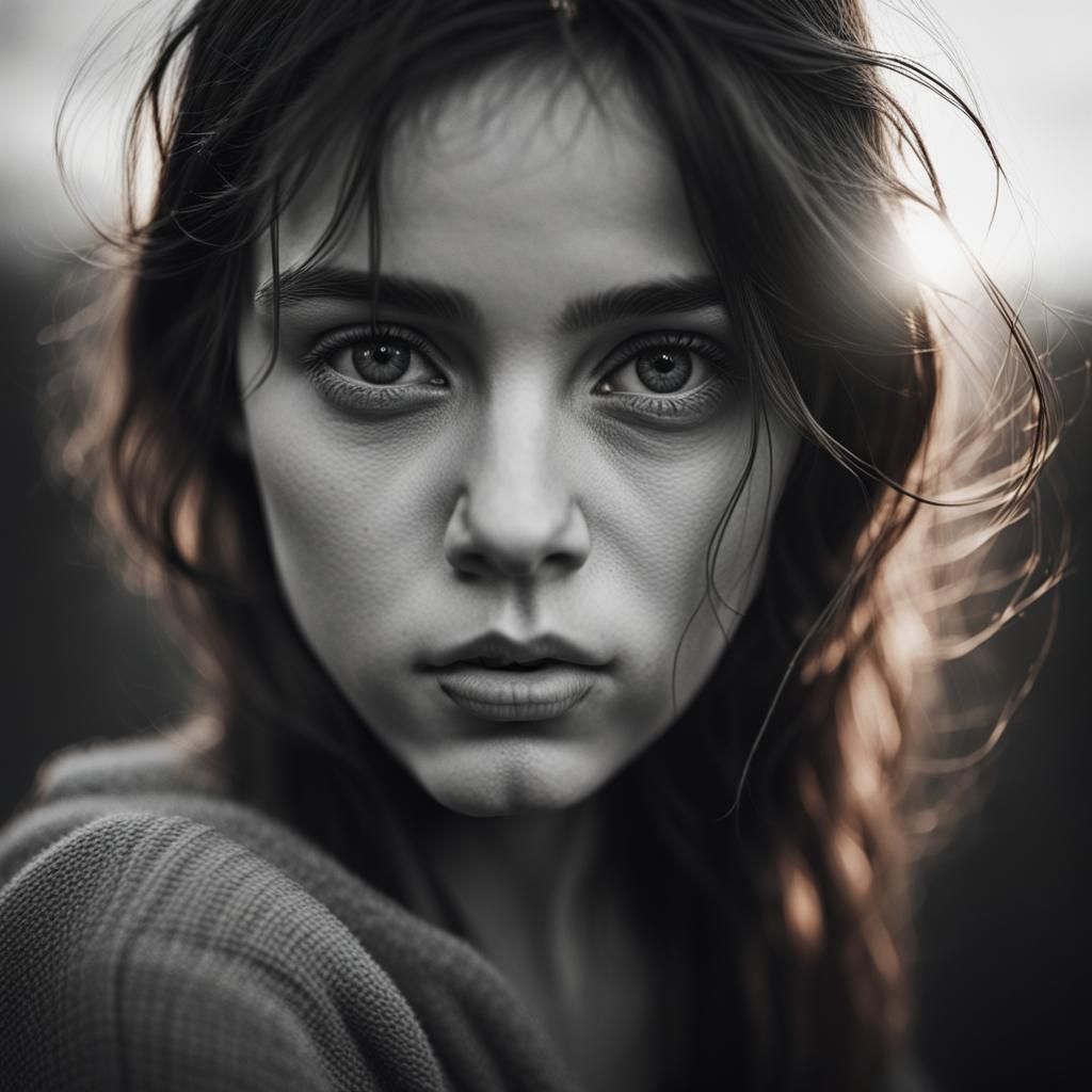 B&W Girl - AI Generated Artwork - NightCafe Creator