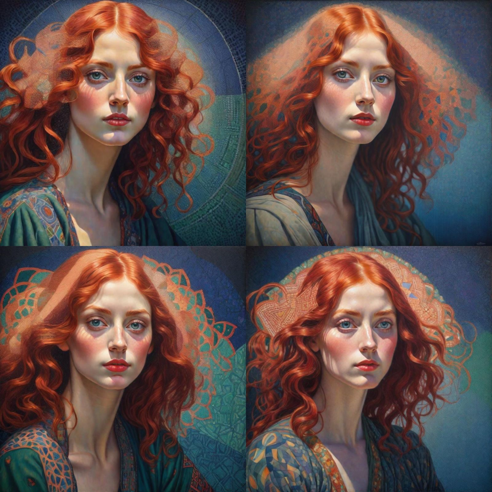 Beautiful red-haired woman with symmetrical facial features and large ...