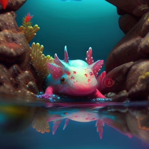 Axolotl Reflections - AI Generated Artwork - NightCafe Creator