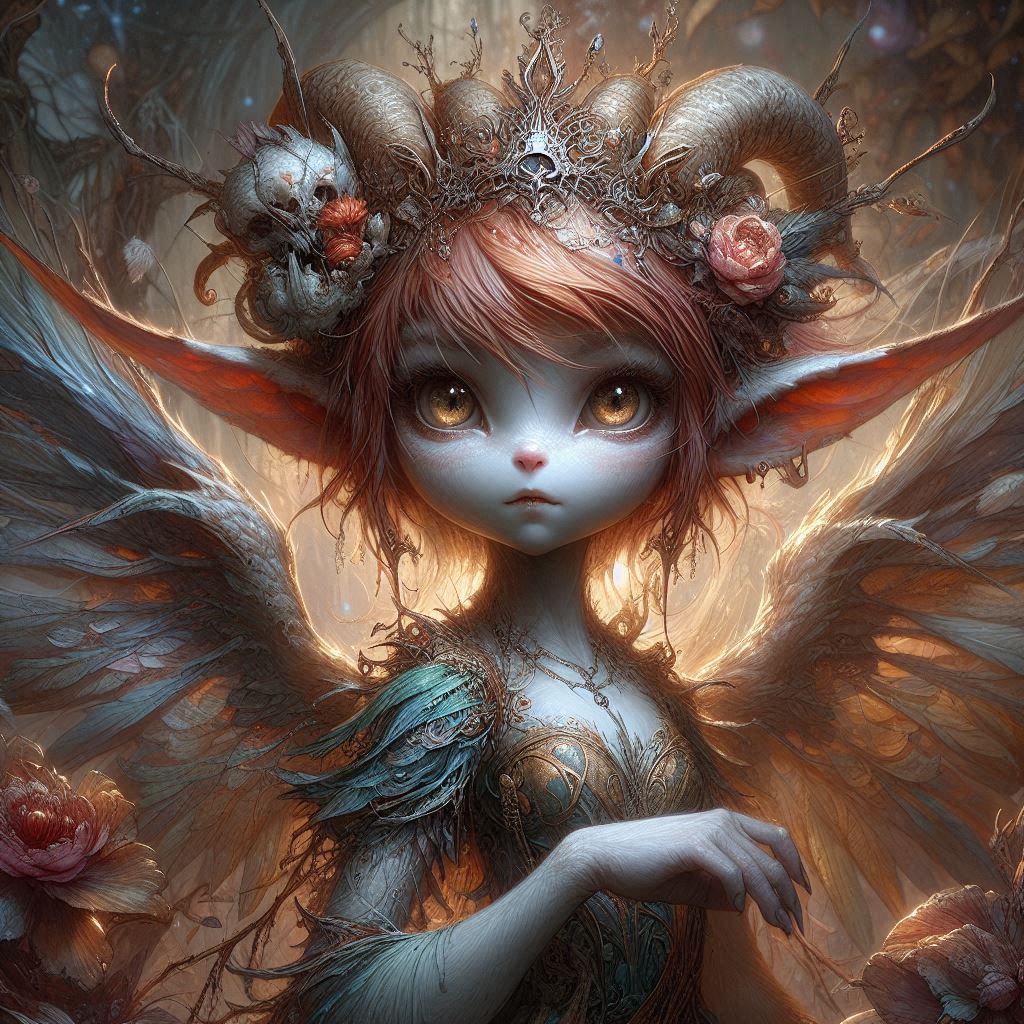 adorable fairy-tale fantasy creature portrait..