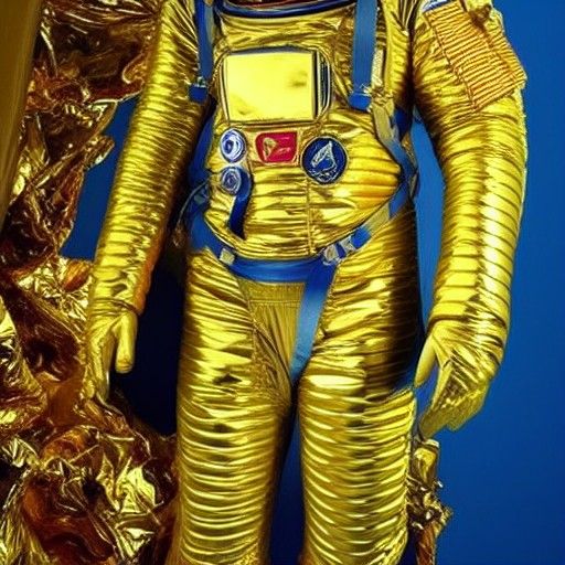 Astronaut in Gold Clothes: Surreal Epic Scene