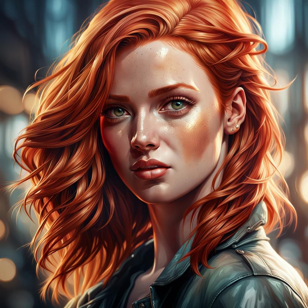 a beautiful young redhead woman