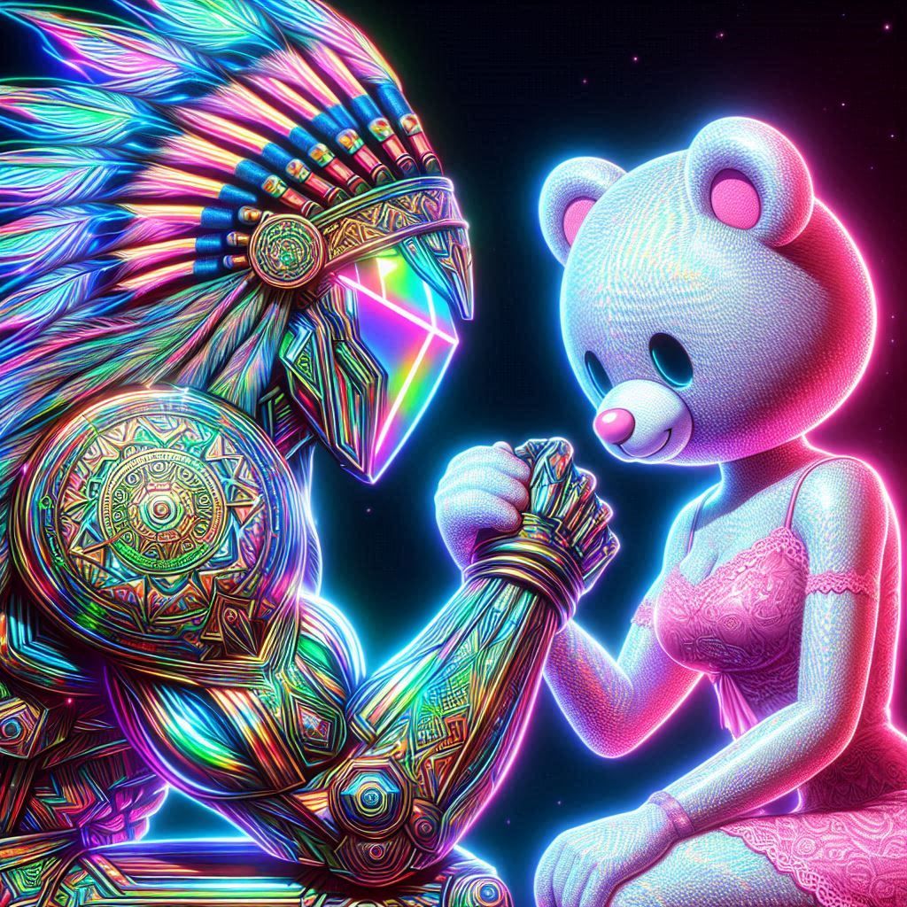 beary nice arm wrestling contest!