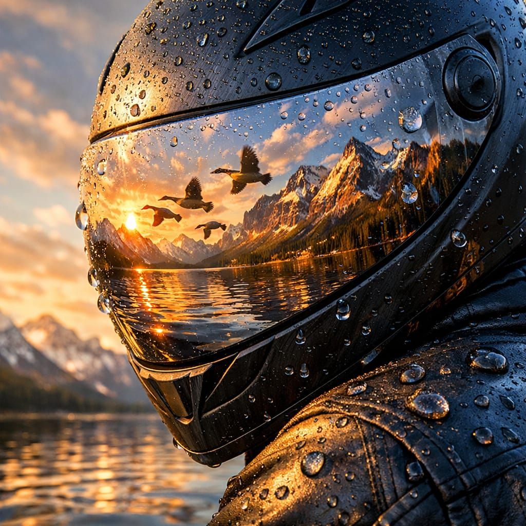 Watching the wild geese after the rain  by @Staircase Flash