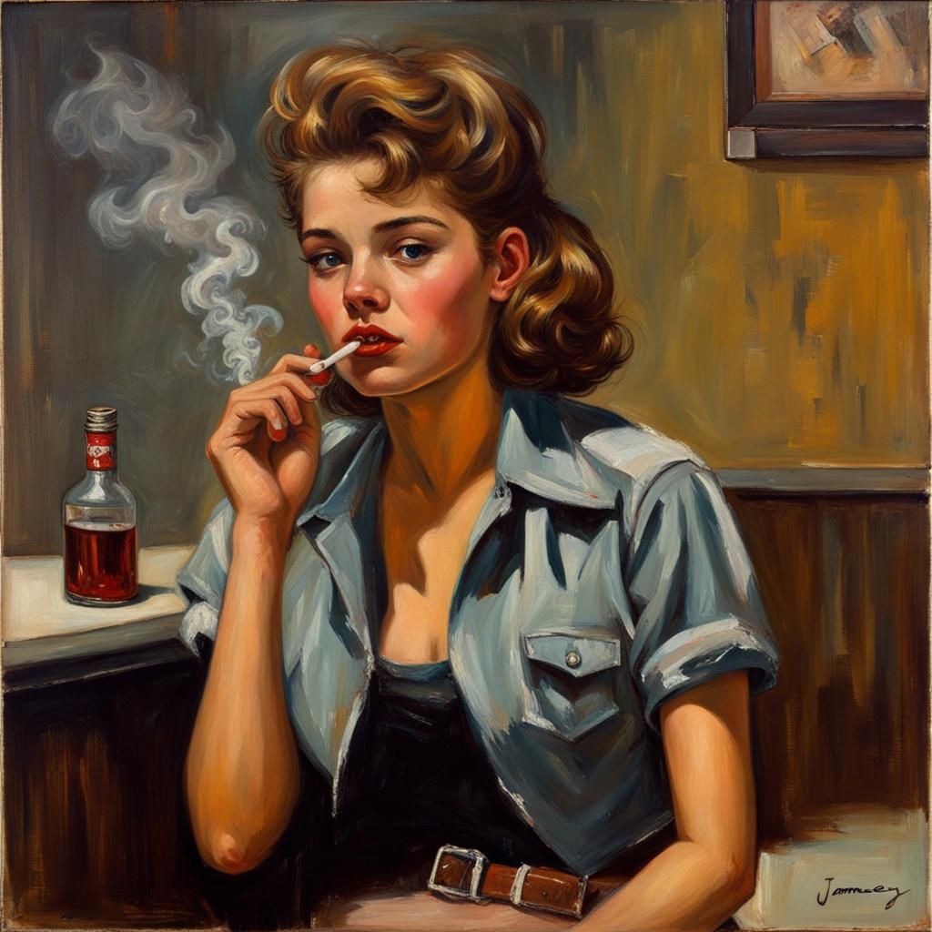 Rock and roll delinquent, 1950s.  by @Brad