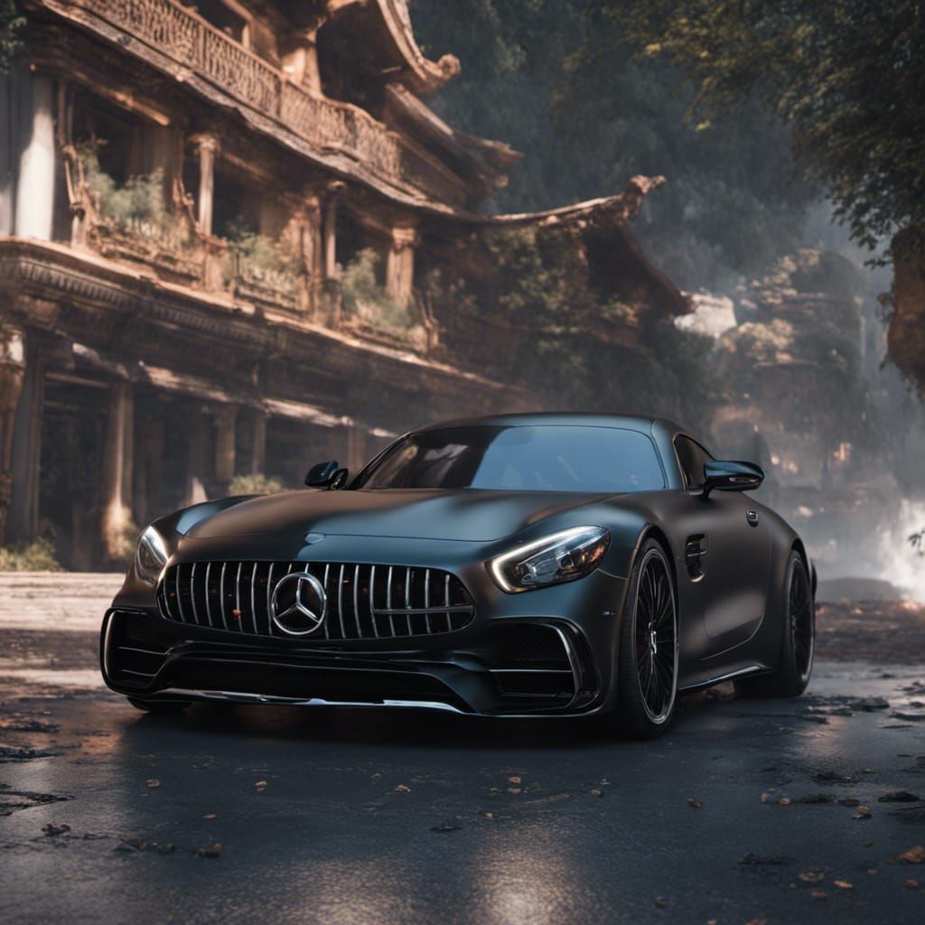 Black Mercedes Benz GT