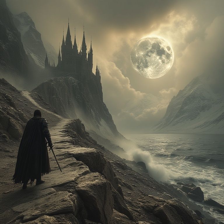 The pale light illuminates the dark on the path yet to be travelled