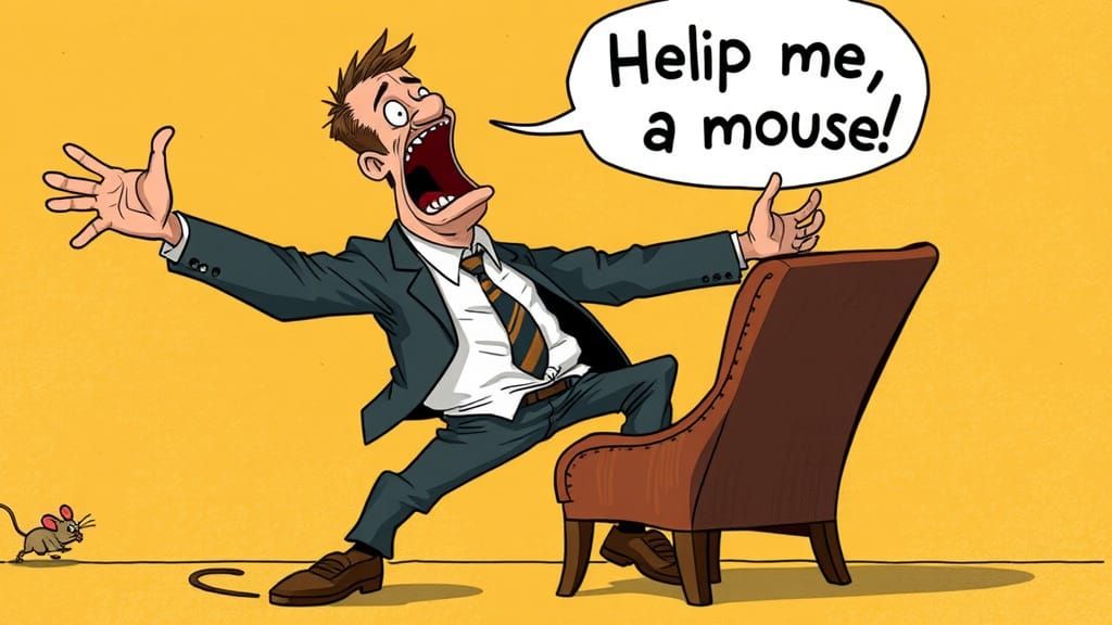 A man standing on a chair , arms in the air, screaming at a ...