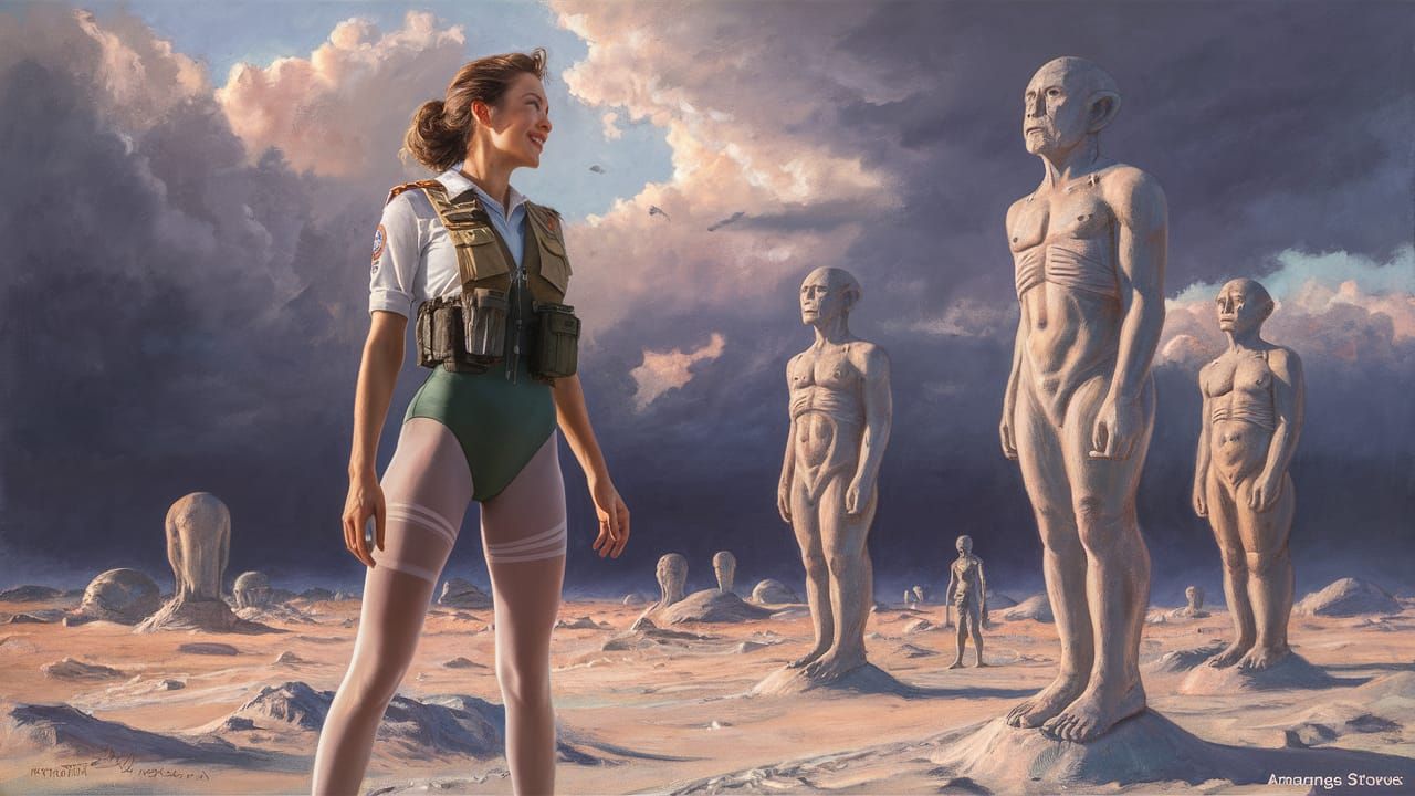 landed on a seemingly dead alien planet, a portrait view fro...