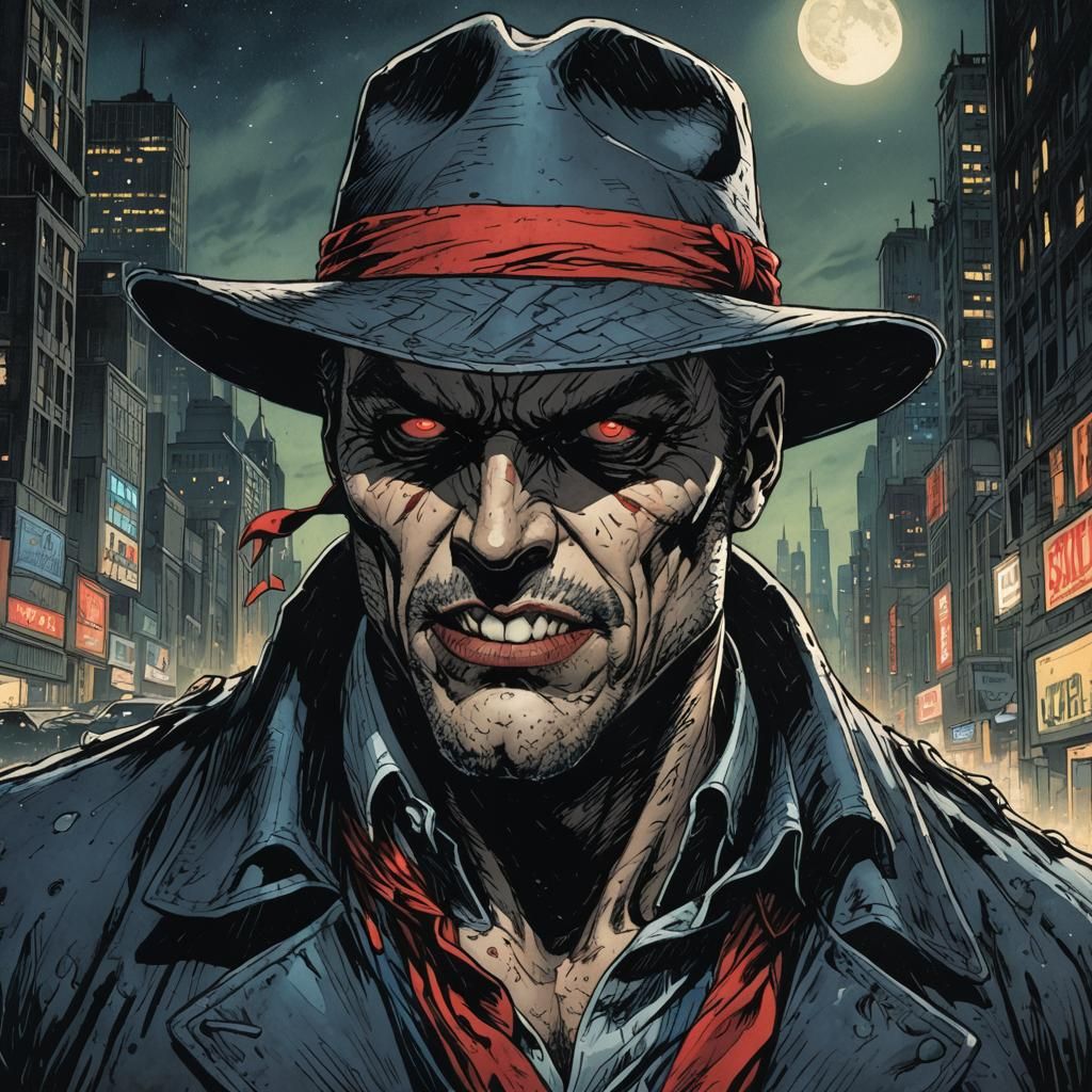Close up of Pulp hero, The Shadow, also known as Lamont Cran...