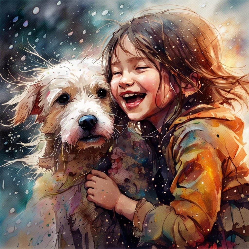 Cute little girl with her best friend  by @Jagiya