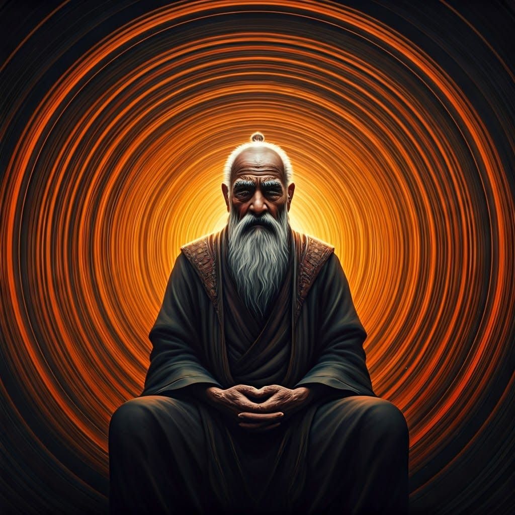 Ancient Sage Contemplates Existential Cycles in Mystical Rea...