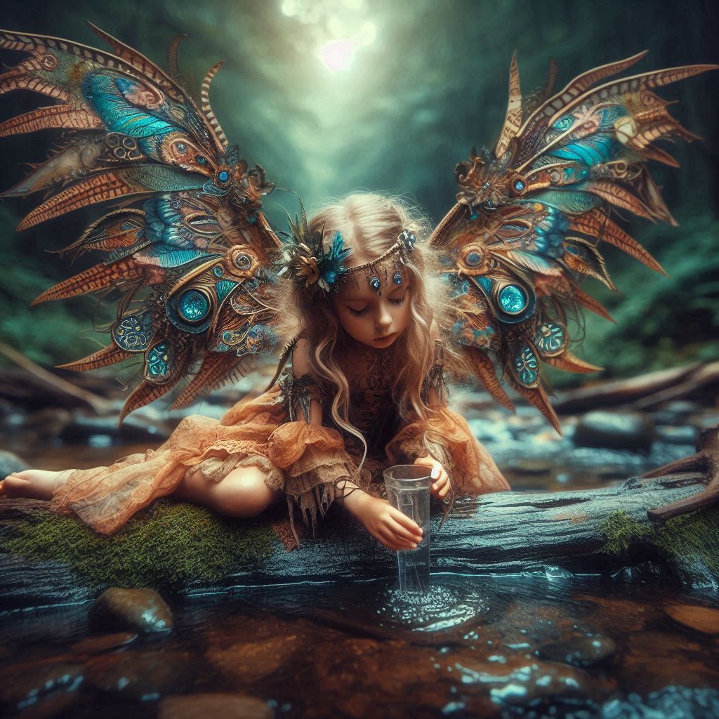 Fairy girl at the creek