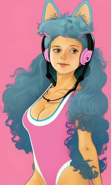 Pop cat girl