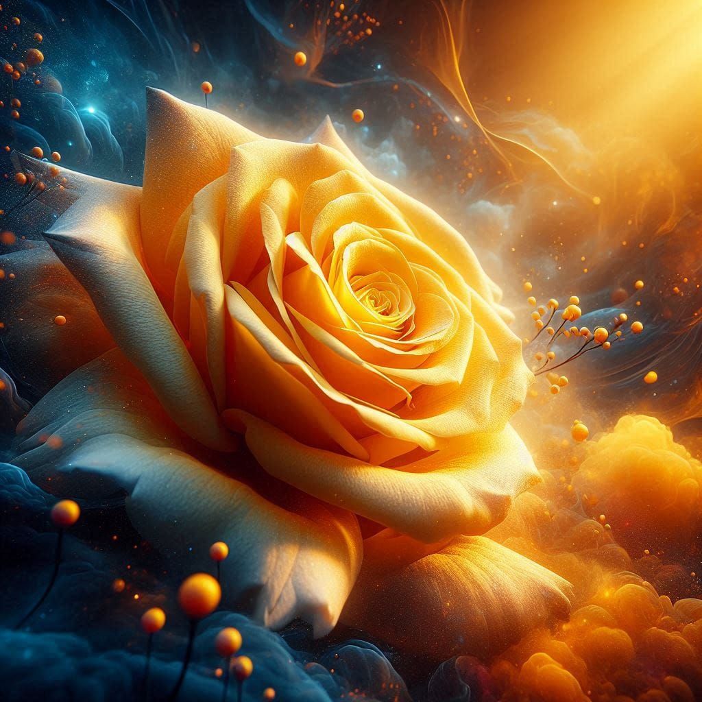 Flores amarelas e rosas