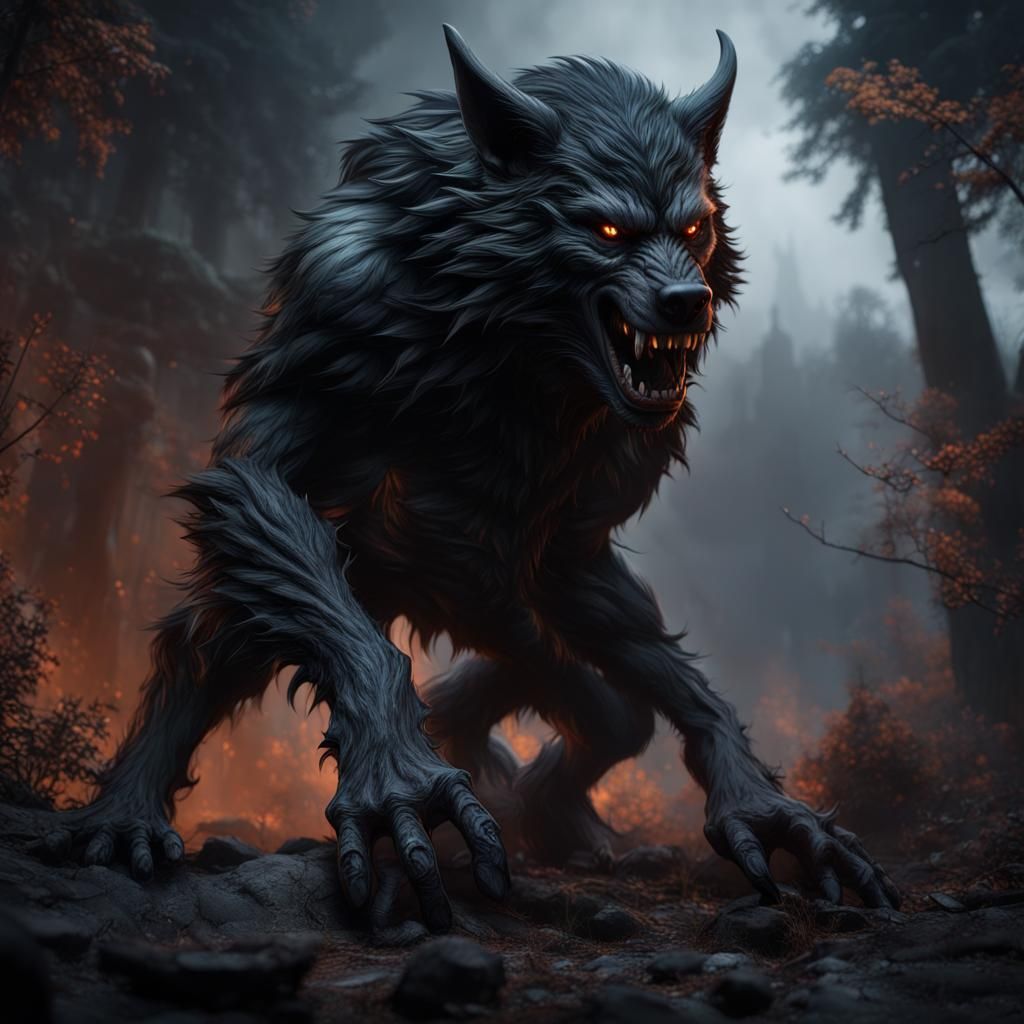 werewolf black - AI Generated Artwork - NightCafe Creator