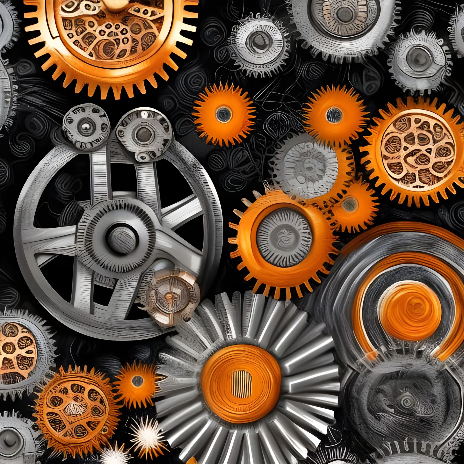Gears different size AI Generated Artwork NightCafe Creator