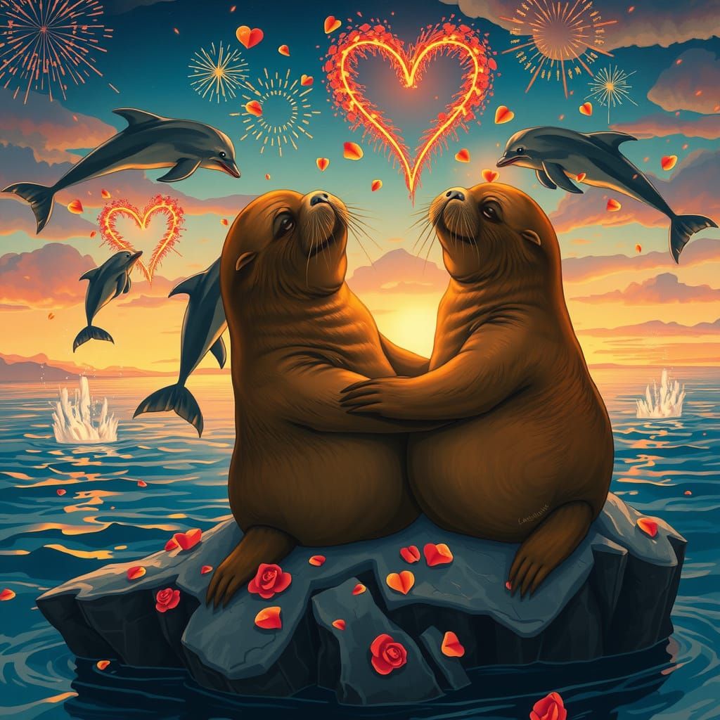 Walrus romance is intense.
