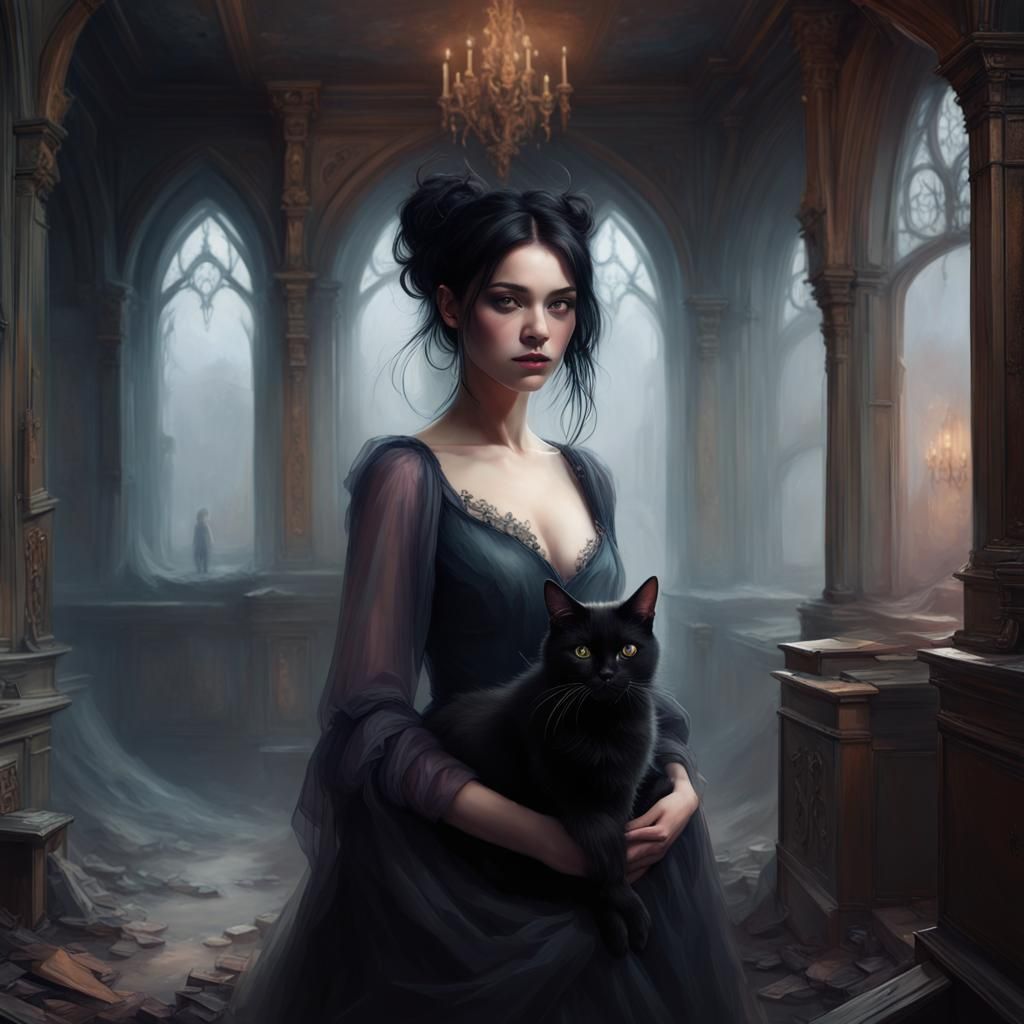 Portrait of Gothic Girl - AI Generated Artwork - NightCafe Creator