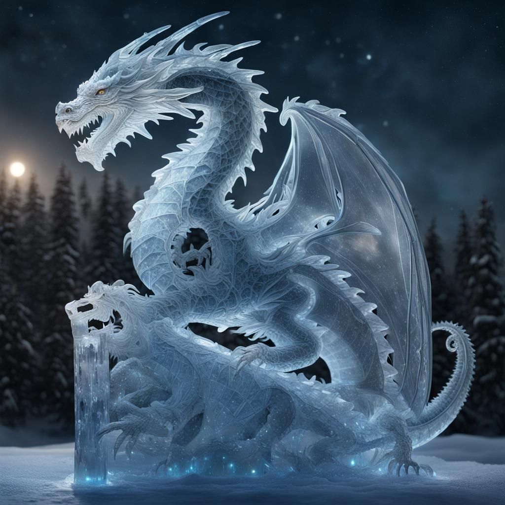 Ice Dragon - AI Generated Artwork - NightCafe Creator