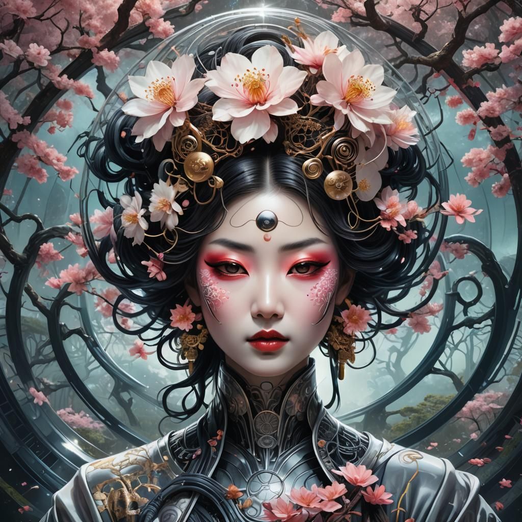 Sakura geisha - AI Generated Artwork - NightCafe Creator