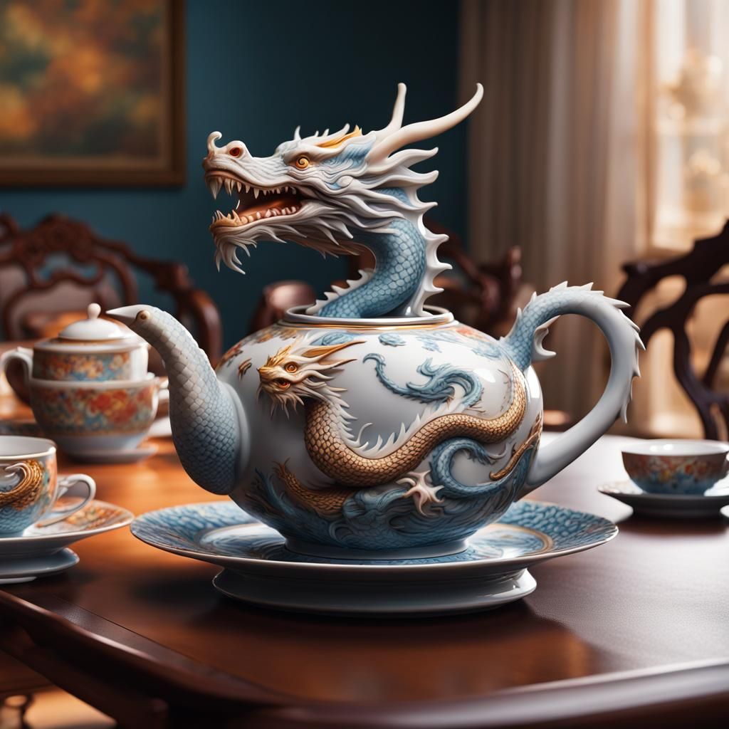 Dragon Teapot 231202F AI Generated Artwork NightCafe Creator